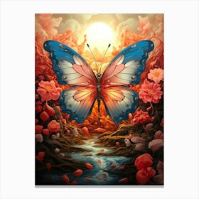 Butterfly In The Garden Canvas Print