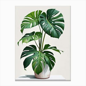 Monstera Obliqua Plant Living Room Art Print (1) Canvas Print