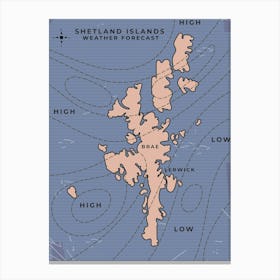 Shetland Islands Vintage Weather Forecast Canvas Print