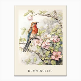 Beatrix Potter Inspired  Animal Watercolour Hummingbird Canvas Print