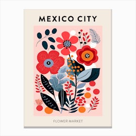 Flower Market Poster Mexico City Mexico Canvas Print