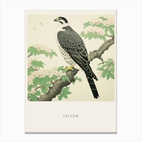 Ohara Koson Inspired Bird Painting Falcon 8 Poster Canvas Print