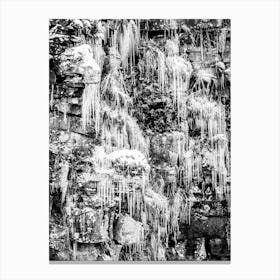 Icicles On A Rock Wall Canvas Print