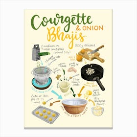 Courgette & Onion Bhajis Canvas Print