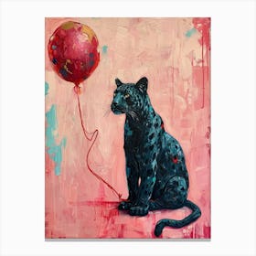 Cute Panther 3 With Balloon Canvas Print