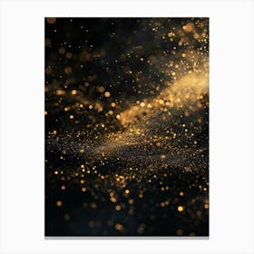 Golden Sparkles On Black Background 1 Canvas Print