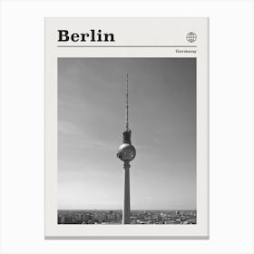 Berlin Germany Tower Black And White Canvas Print