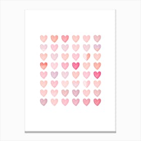 Pink Hearts Canvas Print