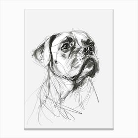 Boxer Dog Charcoal Line 2 Canvas Print