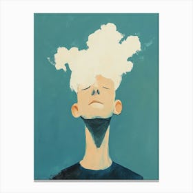 Man With A Cloud On His Head Canvas Print