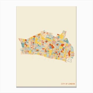 City Of London London England Uk Neighbourhood Map Canvas Print