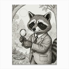 Detective Raccoon 2 Canvas Print