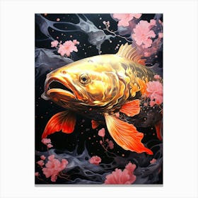 Floral Fantasy Trout Fish Canvas Print