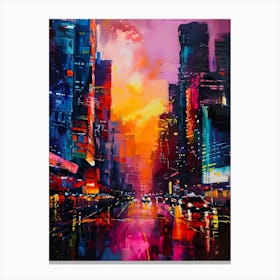 Cityscape At Dusk Canvas Print