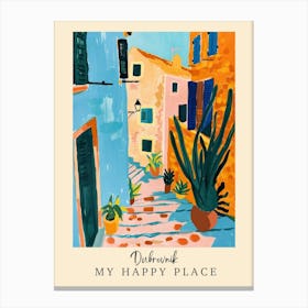 My Happy Place Dubrovnik 1 Travel Poster Canvas Print