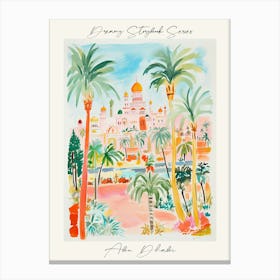 Poster Of Abu Dhabi, Dreamy Storybook Illustration 2 Canvas Print