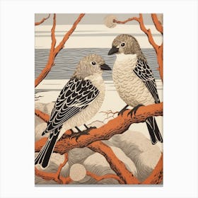 Art Nouveau Birds Poster Grey Plover 4 Canvas Print