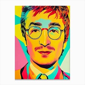 John Lennon Colourful Pop Art Canvas Print