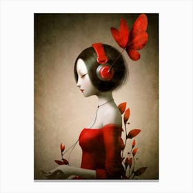 Girl With Headphones 44 Canvas Print