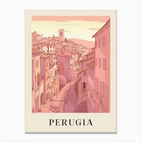 Perugia Vintage Pink Italy Poster Canvas Print