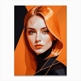 Woman Portrait Minimalism Geometric Pop Art (16) Canvas Print