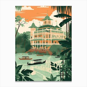 Rangoon Myanmar Travel Illustration 2 Canvas Print