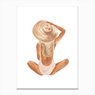 Beach Girl Blonde Canvas Print