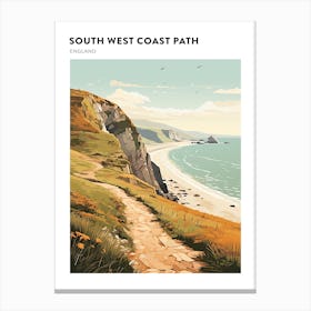 South West Coast Path England 1 Hiking Trail Landscape Poster Canvas Print