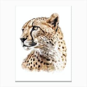 Cheetah Aesthetic Watercolor Painting Portrait Canvas Print