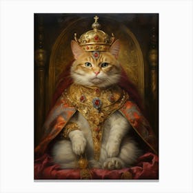 Royal Cat On Throne 3 Canvas Print