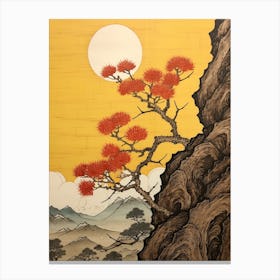 Akikusa Autumn Dandelion Vintage Botanical Woodblock Canvas Print