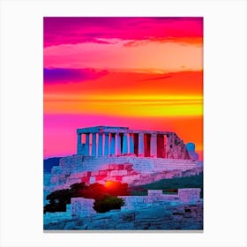 Acropolis Pop Art Sunset Canvas Print