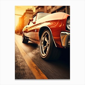 American Muscle Car In The City 004 Canvas Print