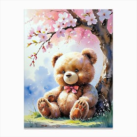 Teddy Bear With Cherry Blossoms Toile