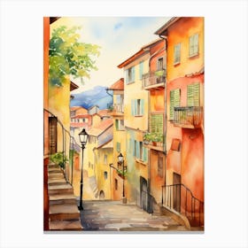 Bergamo, Italy Watercolour Streets 1 Canvas Print