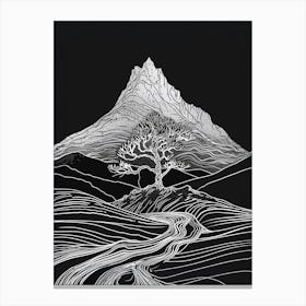 Creag Meagaidh Mountain Line Drawing 3 Canvas Print