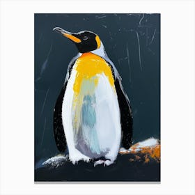 King Penguin Petermann Island Colour Block Painting 1 Canvas Print