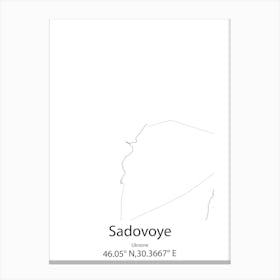 Sadovoye,Ukraine Minimalist Map Canvas Print