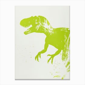 Khaki Green T Rex Silhouette 3 Canvas Print
