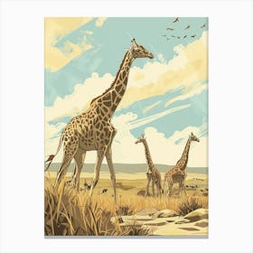 Herd Of Giraffes In The Wild 2 Canvas Print