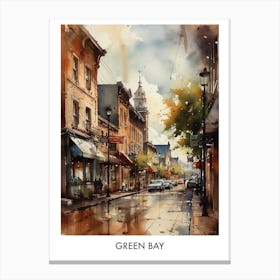 Green Bay Watercolor 3travel Poster Canvas Print