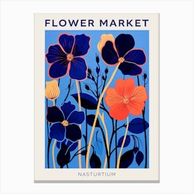 Blue Flower Market Poster Nasturtium 1 Canvas Print