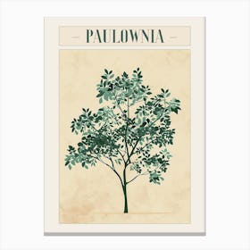 Paulownia Tree Minimal Japandi Illustration 1 Poster Canvas Print