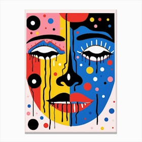 Abstract Pop Art Geometric Colourful Face 9 Canvas Print