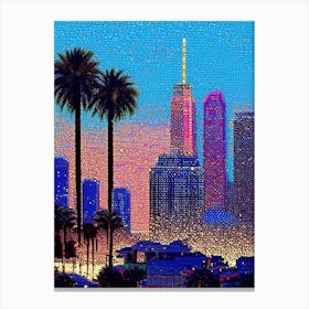 Los Angeles, City Us  Pointillism Canvas Print