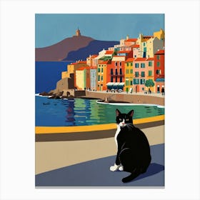 Cat On The Beach Canvas Print