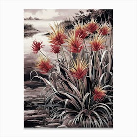 Flowers By The Water Canvas Print