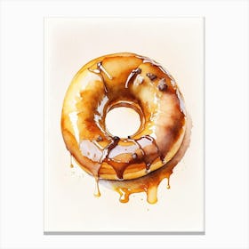 Bourbon Glazed Donut Cute Neon 2 Canvas Print
