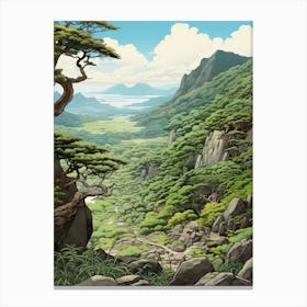 Yakushima Island In Kagoshima, Ukiyo E Drawing 4 Canvas Print