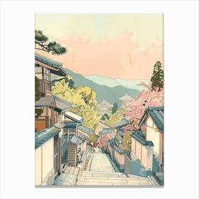 Nara Japan 6 Retro Illustration Canvas Print